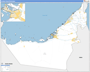 United Arab Emirates Country Wall Map Basic Style